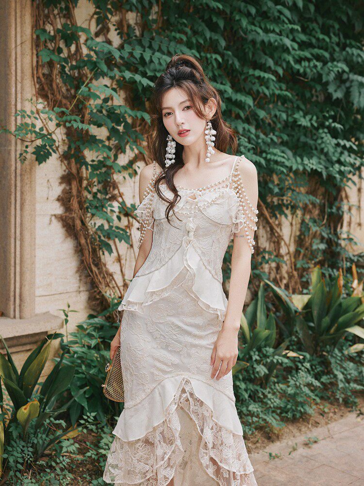 Frederica Lace-Trimmed Ruffled Slip Dress Flowering Girl