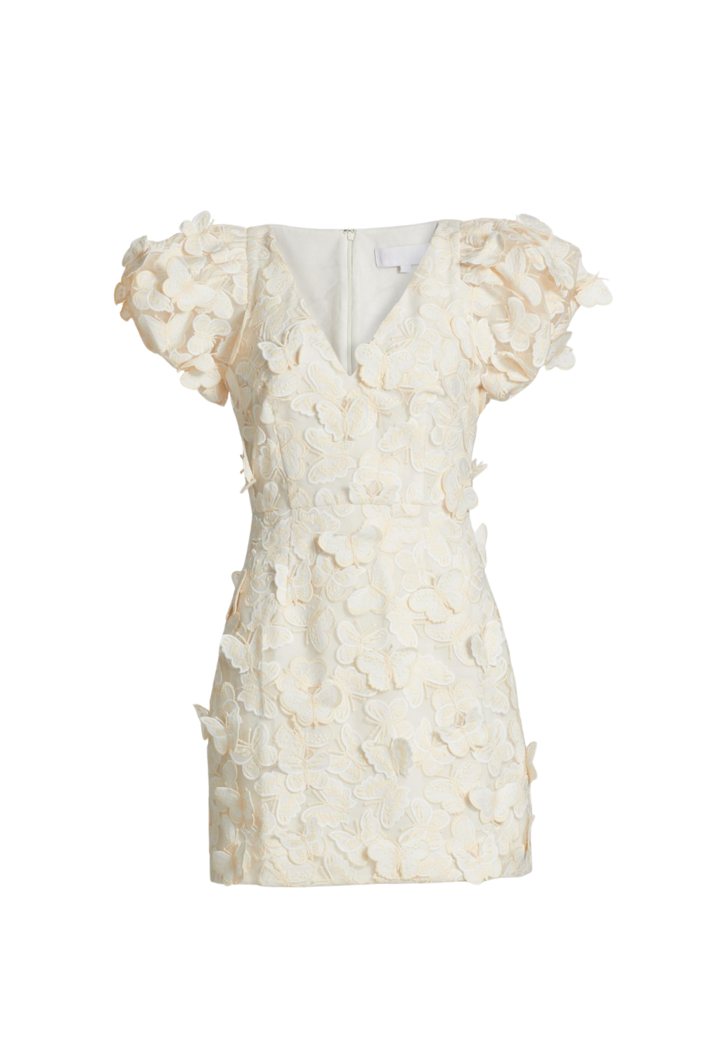 Butterfly Appliqué Mini dress in cream Flowering Girl