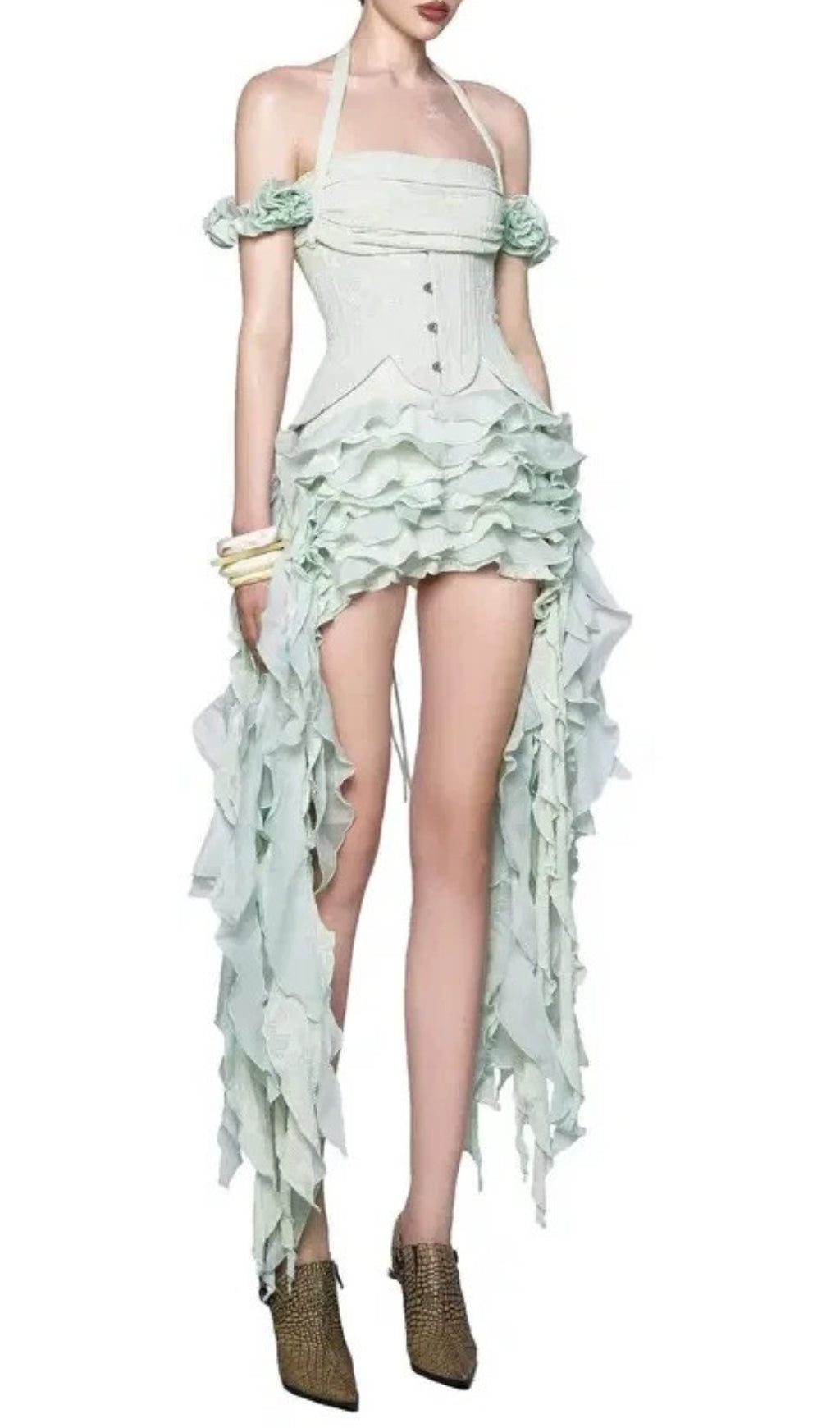Dalilah Corset Ruffle Mini Dress Flowering Girl