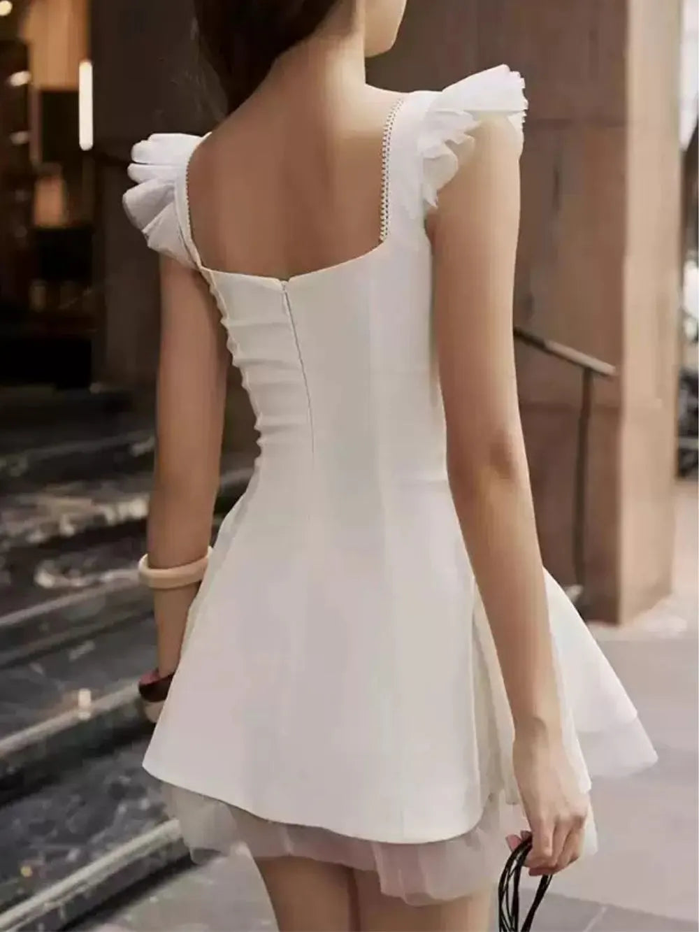 Malin White Mini Dress Flowering Girl