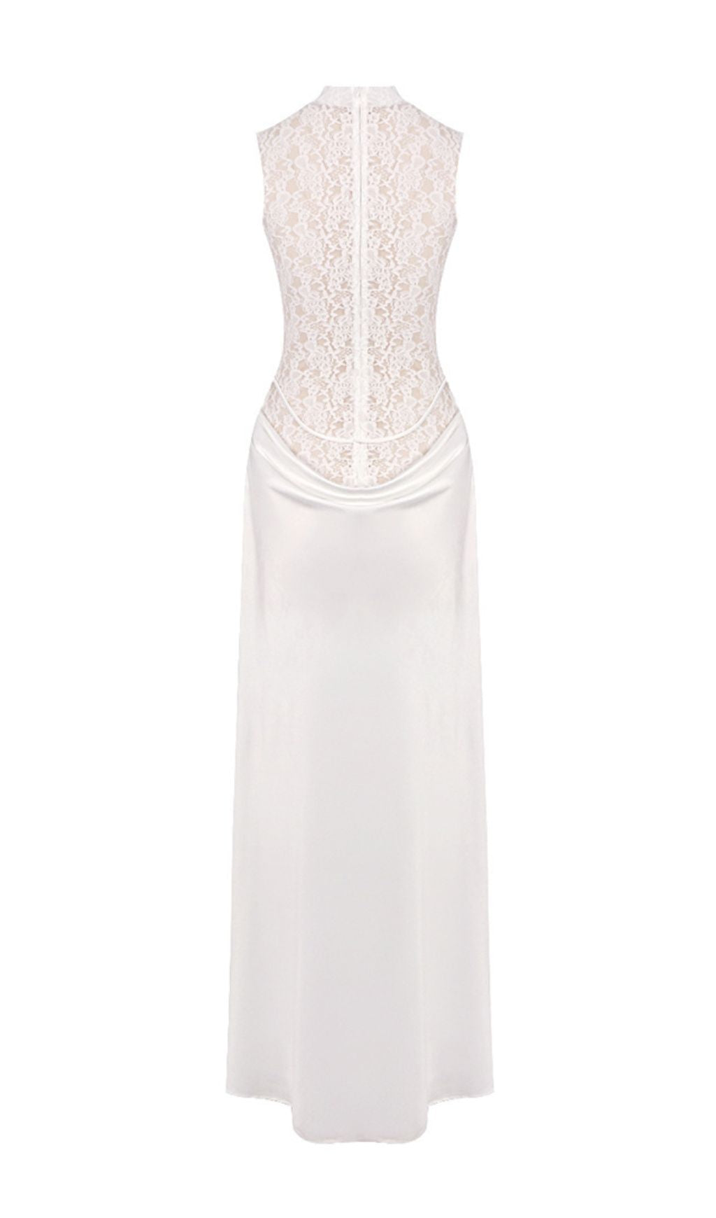 Jazmín White Lace Flower Maxi Dress Flowering Girl