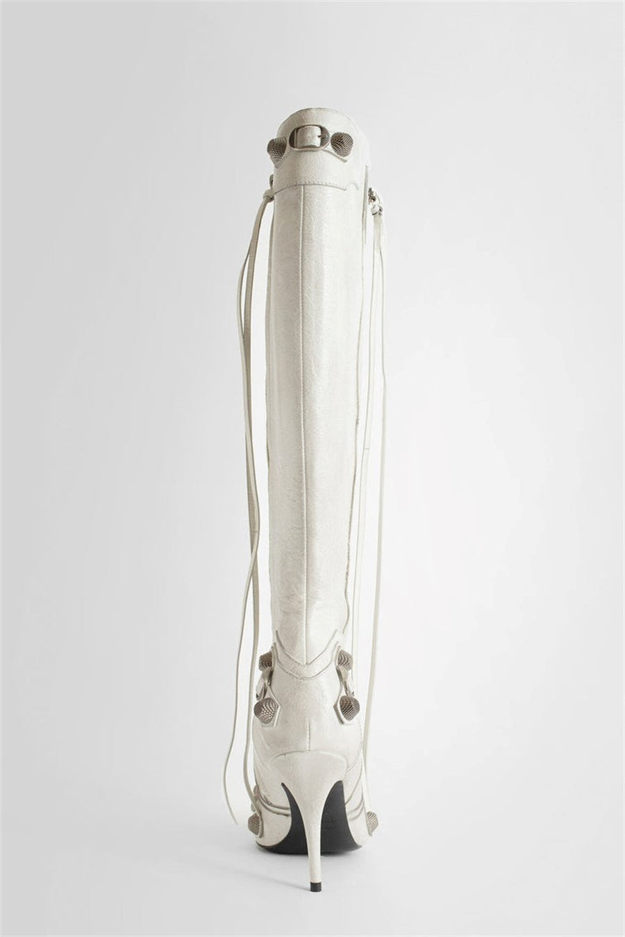 Shilia Zip Knee-high Boots - White Flowering Girl