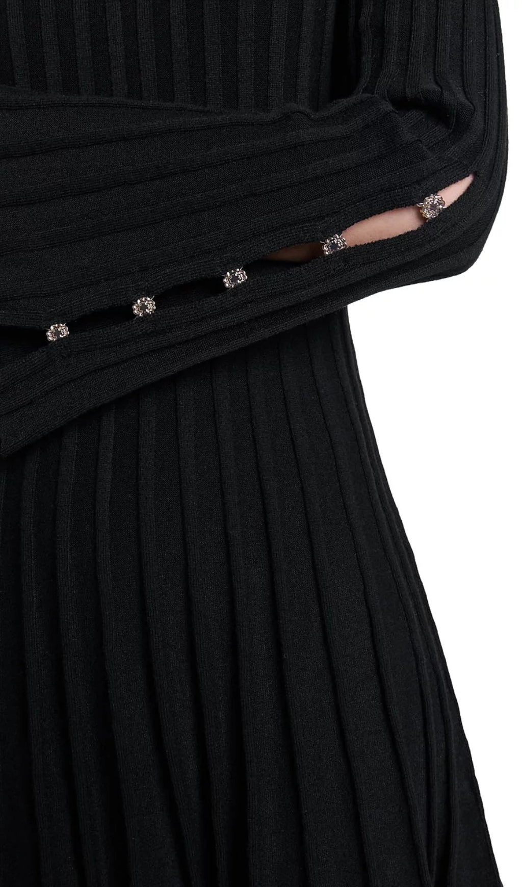 Raffie Ribbed Flared Dress Flowering Girl