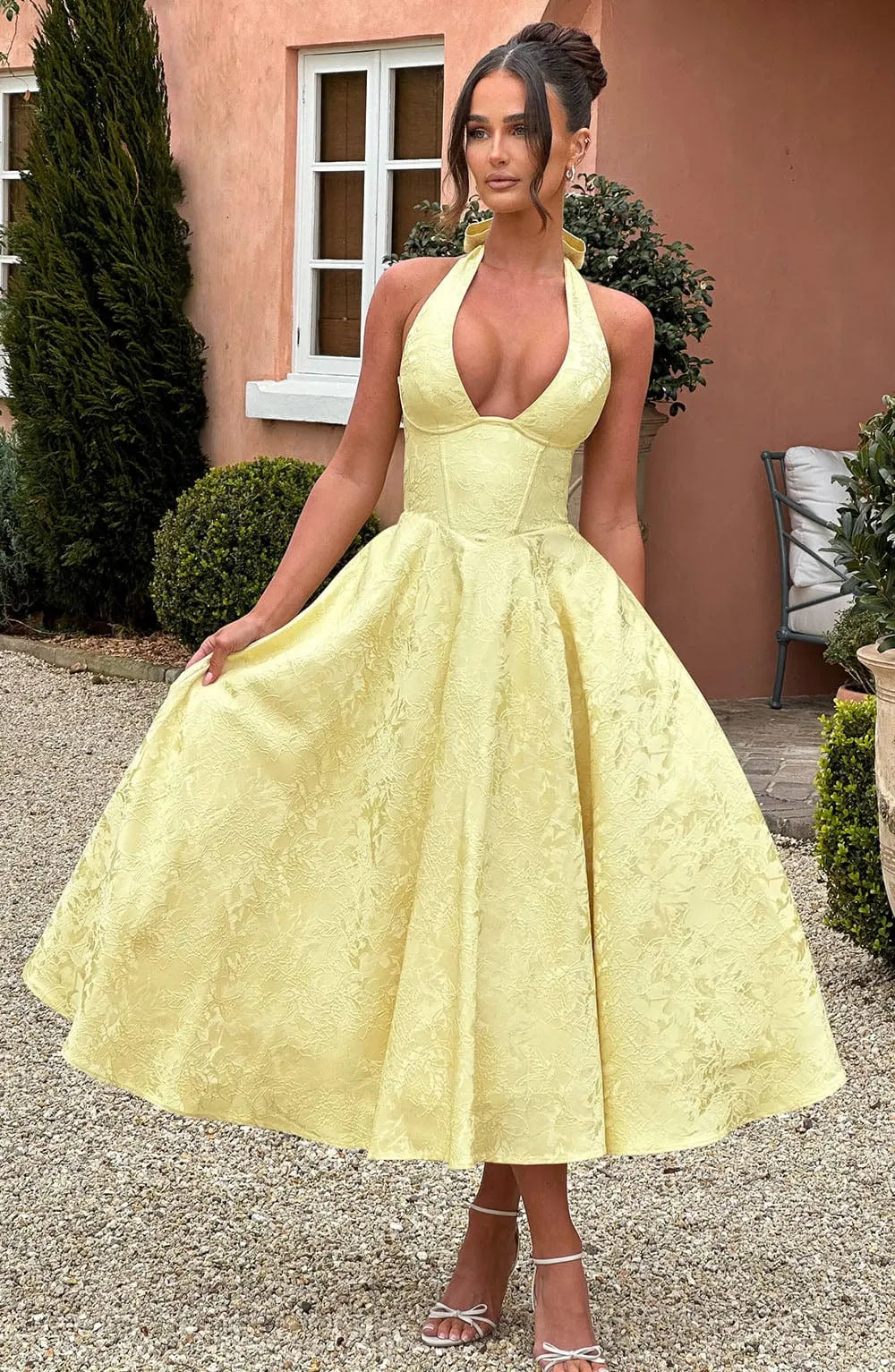 Effie Midi Dress - Lemon Flowering Girl