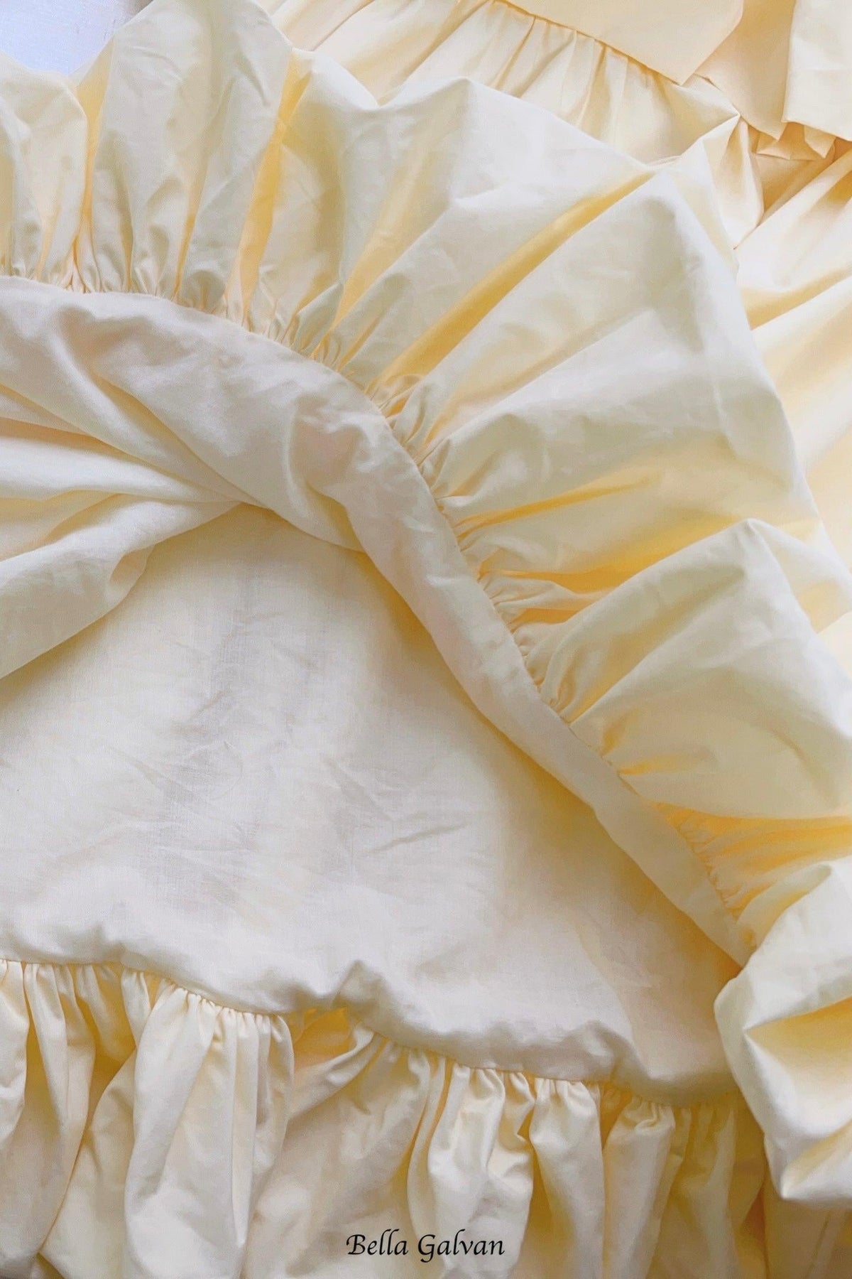 Ruffle Off-Shoulder puffy Mini Dress in yellow Flowering Girl