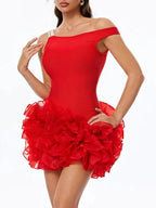 Raxelle Pearl Bandage Mini Dress Flowering Girl