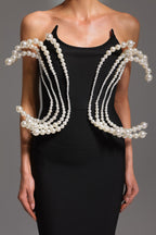 tiffany Pearl Bandage Sleeveless Maxi Dress in black Flowering Girl