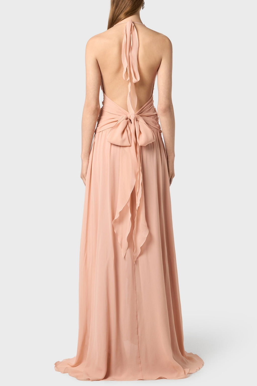 Aonaver Floral Ruffle Halter Maxi Dress - Pink Flowering Girl