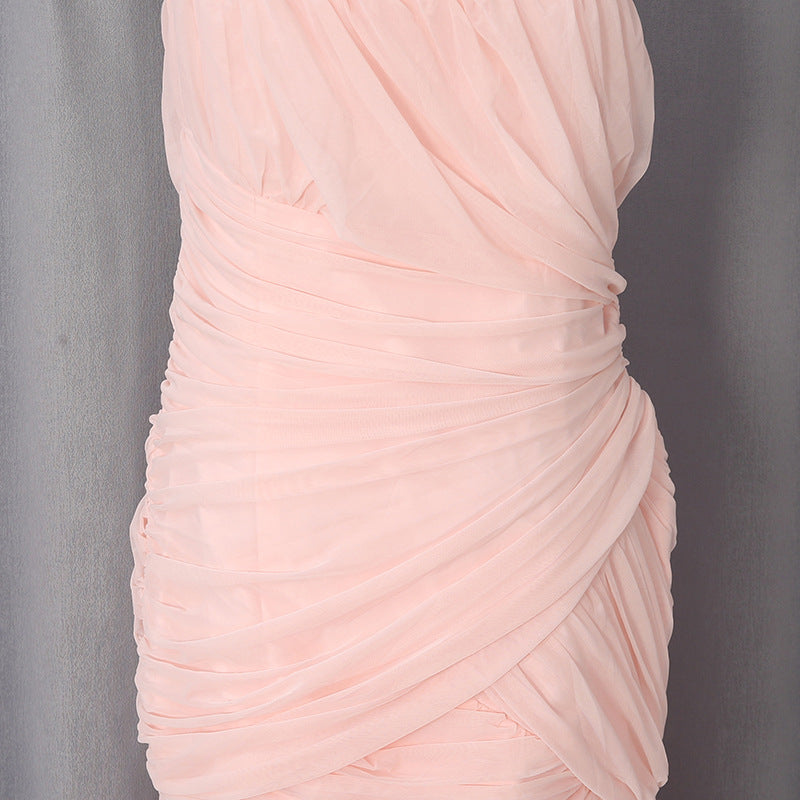 Pale Pink Lightweight Jersey Mermaid Gown Flowering Girl