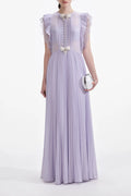Lilac Chiffon Ruffle Maxi Dress Flowering Girl