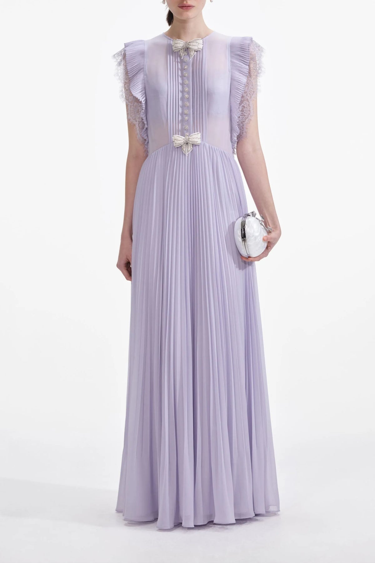 Lilac Chiffon Ruffle Maxi Dress Flowering Girl
