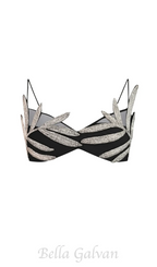 Vieby Leaf Crystal Bralette in Black Flowering Girl