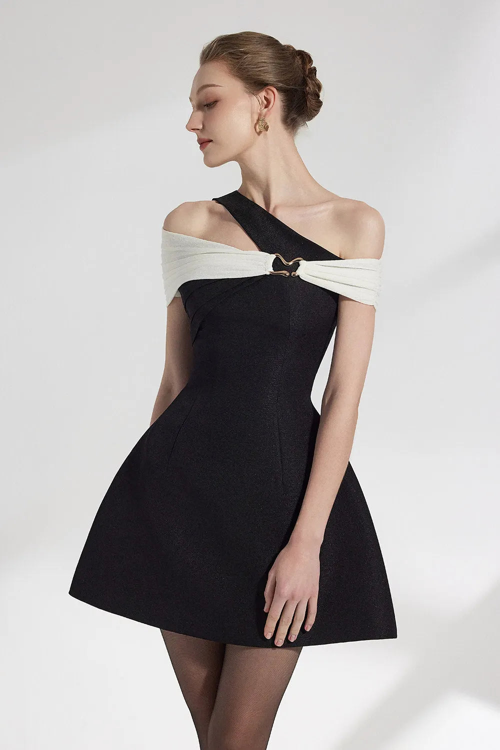 Mahala Asymmetric Off Shoulder Mini Dress Flowering Girl