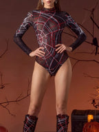 Caskorin Rhinestone Cobweb Bodysuit Flowering Girl