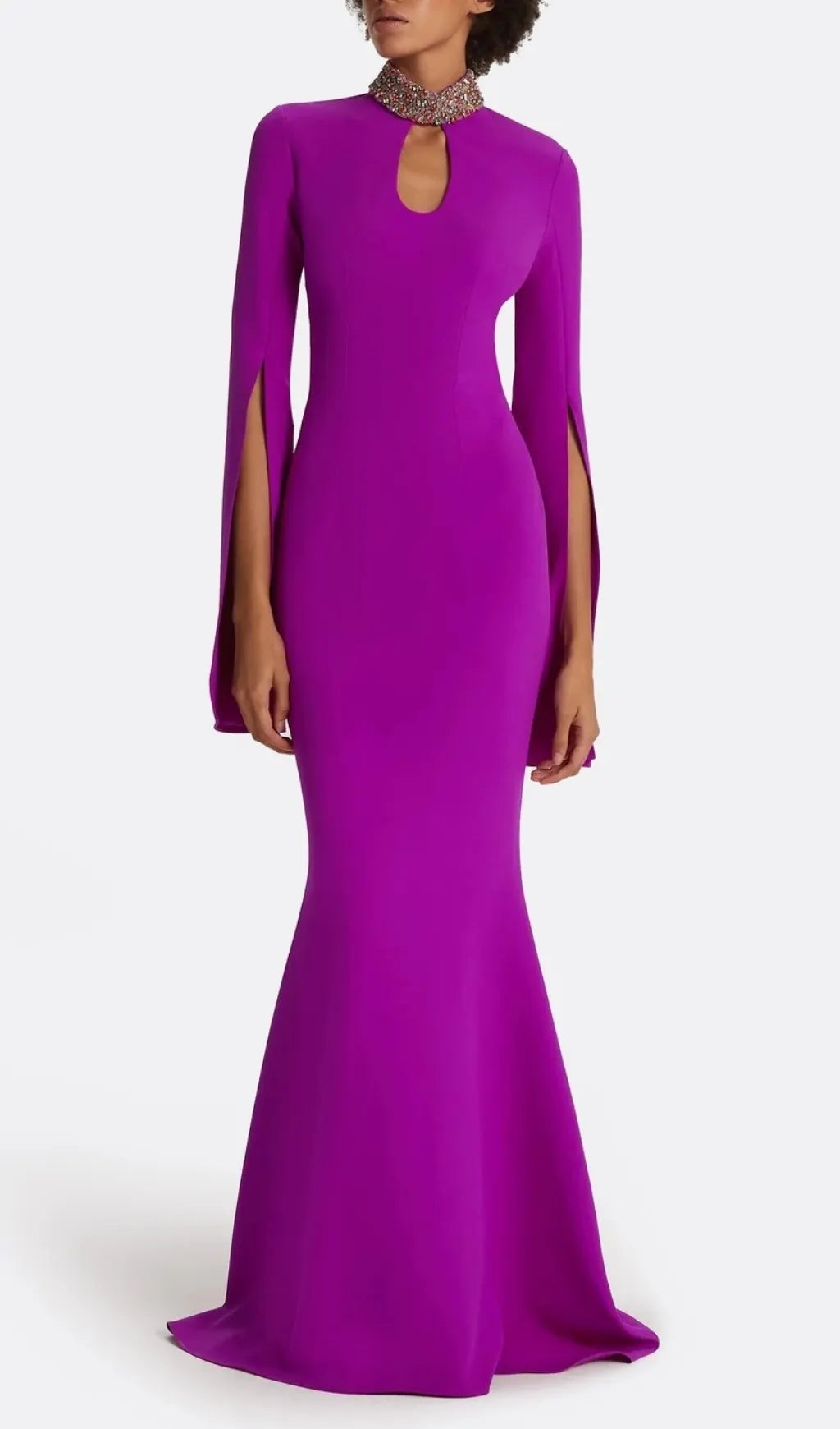 Ellema Purple Long Sleeve Embellished Maxi Dress Flowering Girl