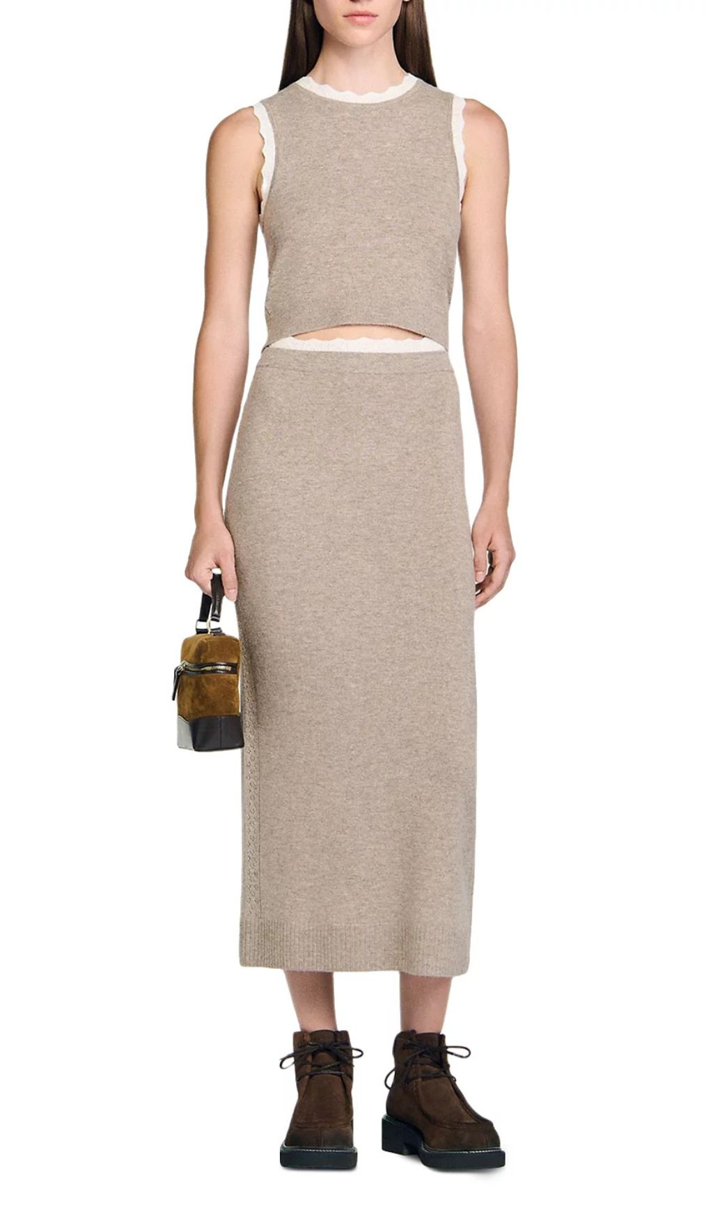 Two Tone Midi Skirt Flowering Girl