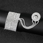 Dedrick Multi-Layer Rhinestone Interfinger Bracelet Flowering Girl
