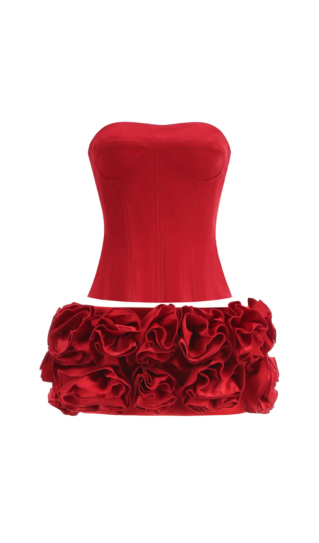 Clegg Red Corset Flower Two-Piece Set Flowering Girl
