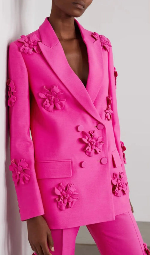 Acedia Pink Three Dimensional Floral Suit Flowering Girl