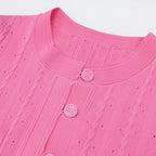 Kilenya Pink Knit Long Sleeve Midi Dress Flowering Girl