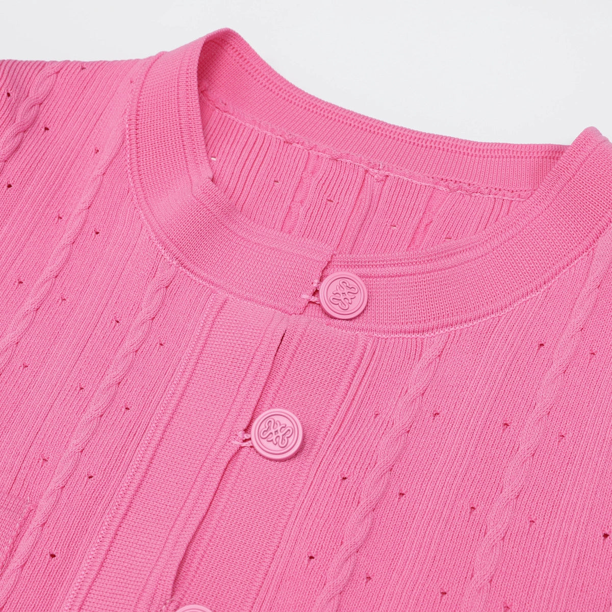 Kilenya Pink Knit Long Sleeve Midi Dress Flowering Girl
