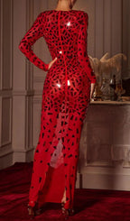 Guthrie Long Sleeve Acrylic Mesh Maxi Dress Flowering Girl