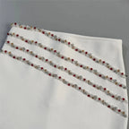 White Beaded Two-Piece Bodycon Set Flowering Girl