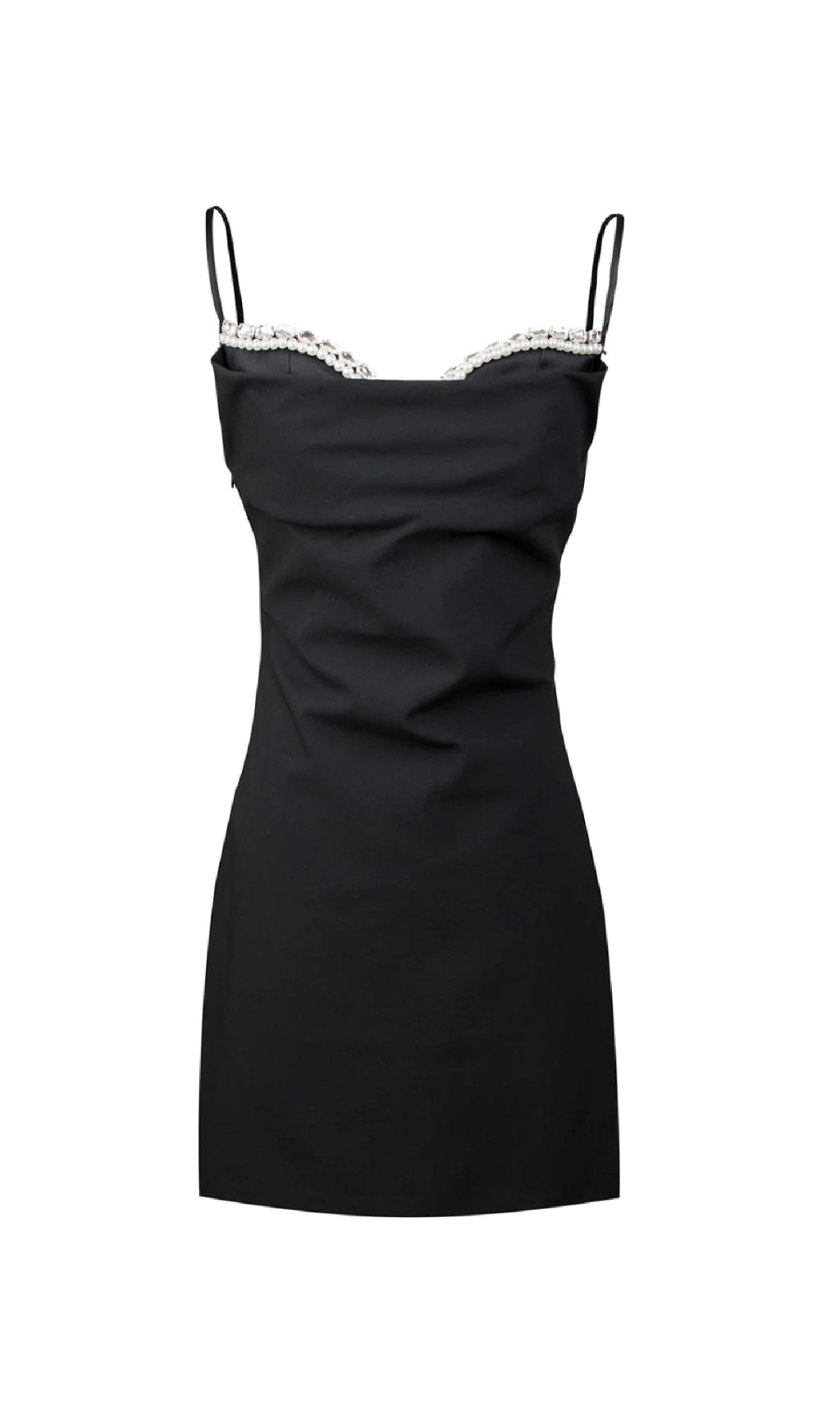 Satin Pearl Mini Dress In Black Flowering Girl