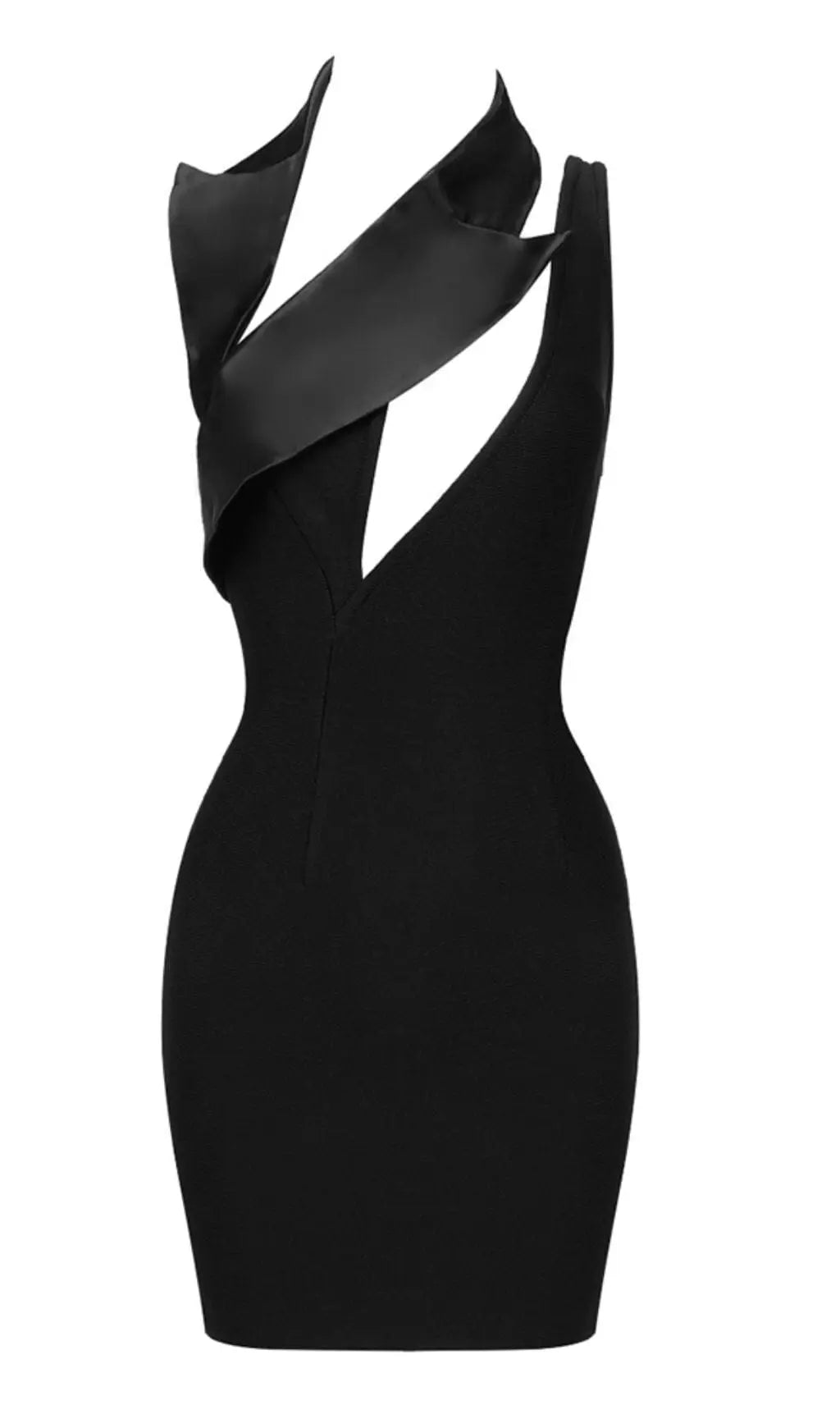 Cut Out Asymmetric Mini Dress In Black Flowering Girl
