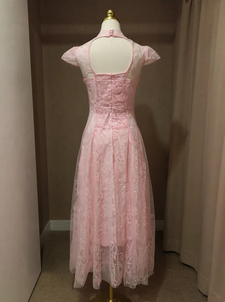 Lace Sequin A Line Midi Dress Flowering Girl