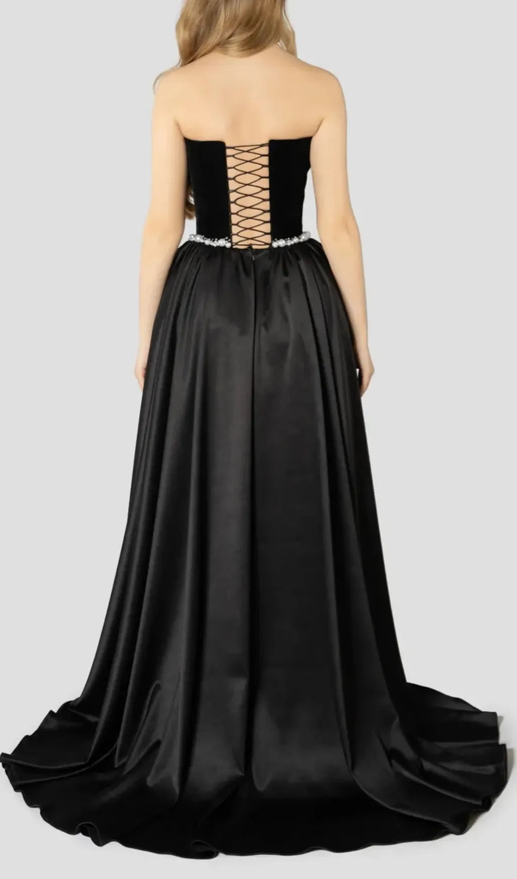 Diva Black Strapless Maxi Dress Flowering Girl