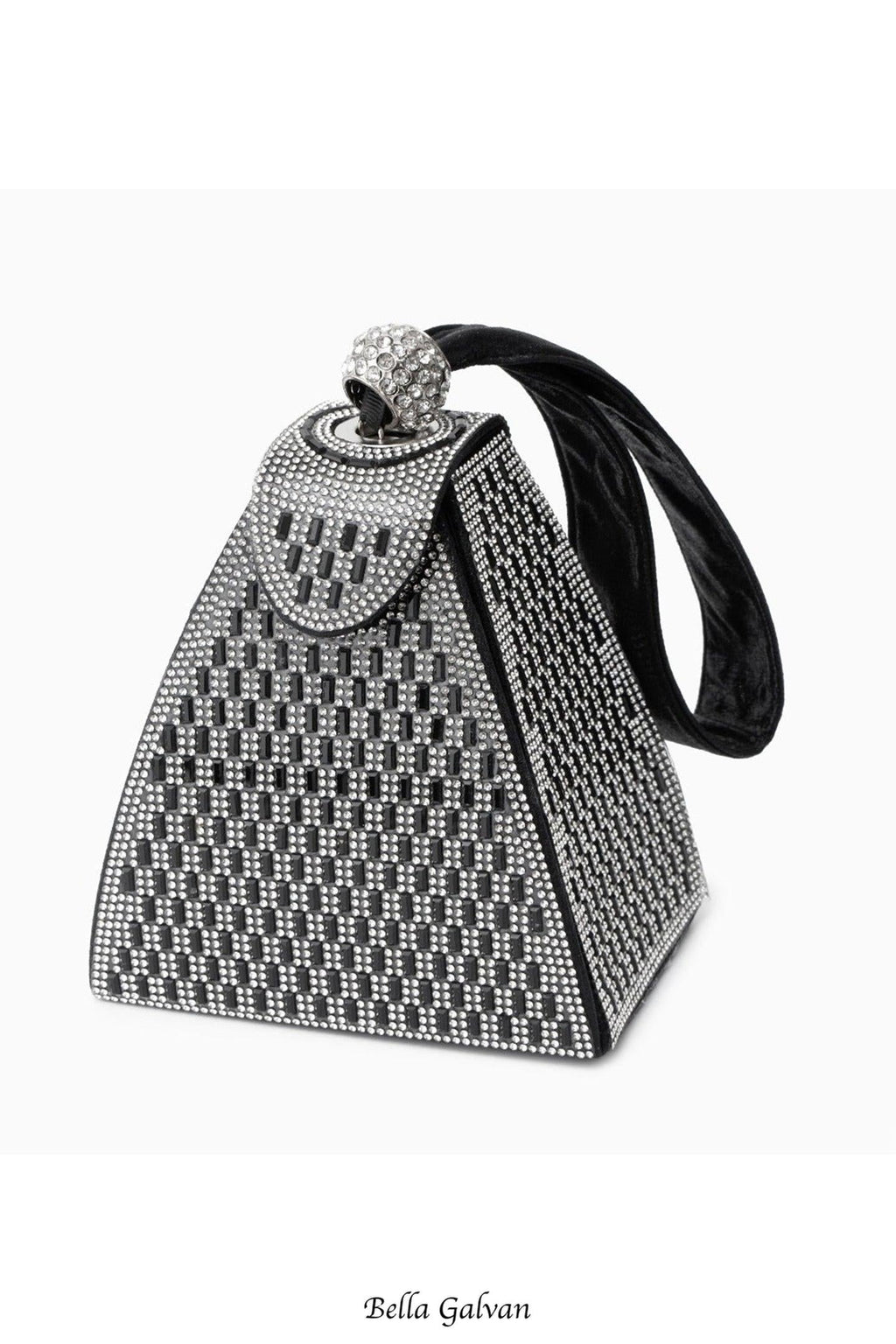 Rhinestone-embellished Pyramid Handbag Flowering Girl