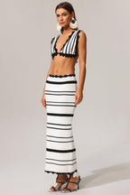 Tannen Hollow Out High Slit Two-Piece Set Flowering Girl