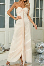 Strapless Pearl Crystal Maxi Dress Flowering Girl