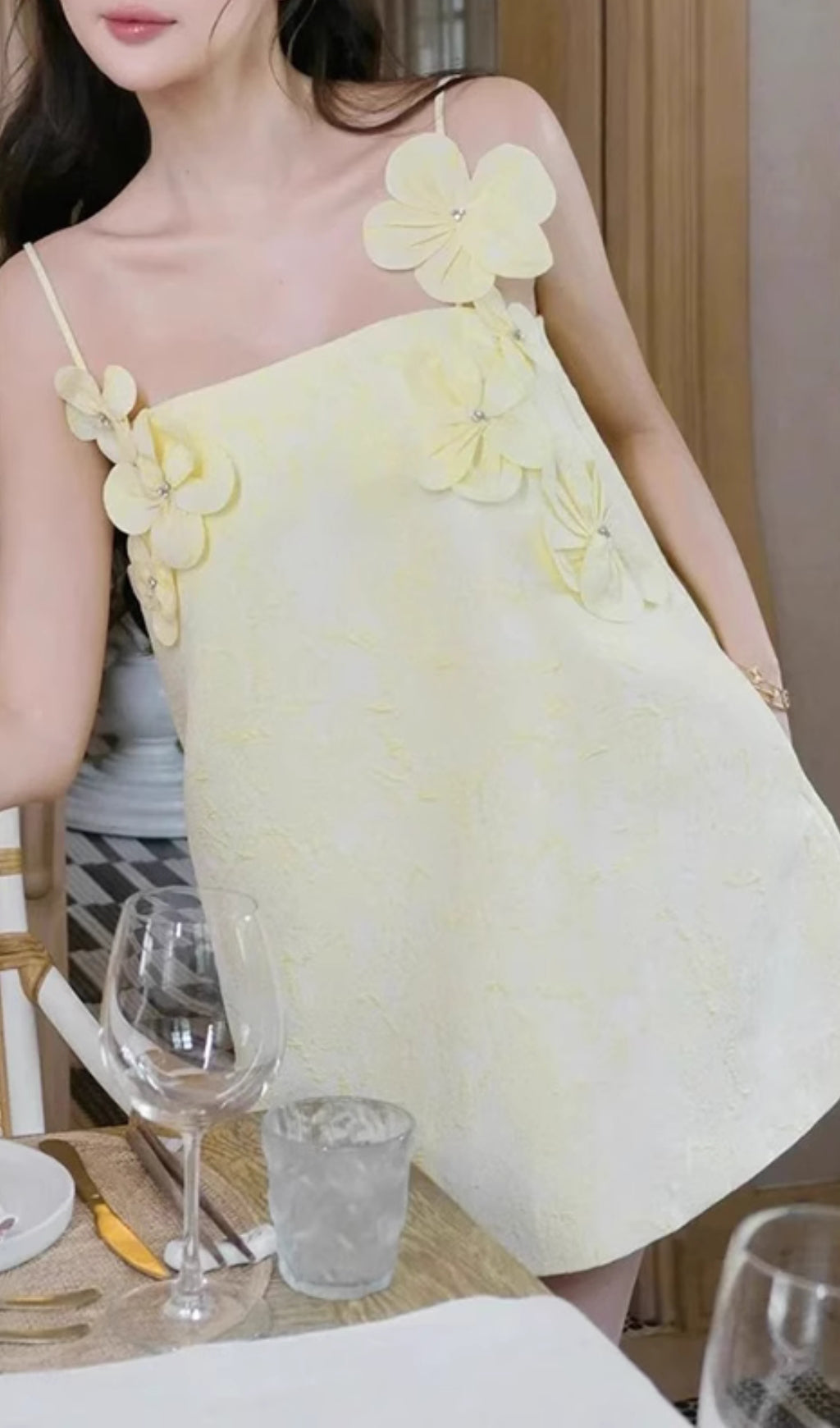 Ella Yellow Flower Mini Dress Flowering Girl