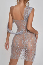 Bailee Split Sequin Mini Dress Flowering Girl