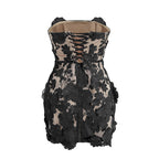 jessica floral embroidery Mini Dress in black Flowering Girl