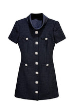 Tabitha Boucle Collared Tweed Mini Dress In Black Flowering Girl