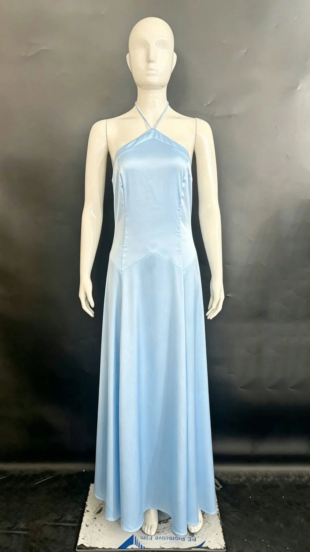Halter Satin Flowy Maxi Dress Flowering Girl