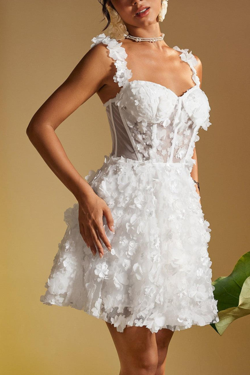 Magni Spaghetti Flower Mini Dress Flowering Girl
