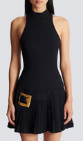 Kemi Black Sleeveless Pleated Mini Dress Flowering Girl