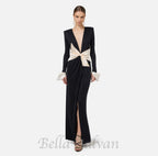 bow black carpet dress in drape jersey Flowering Girl
