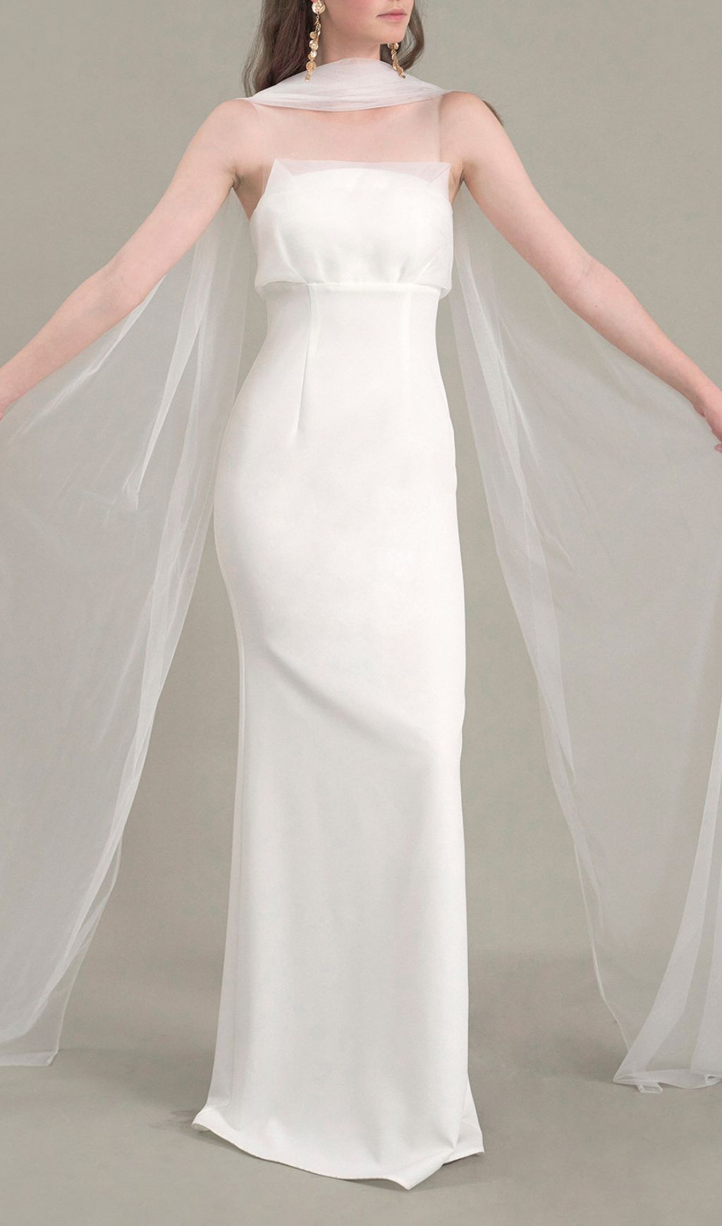 Jalene White Mesh Wedding Dress Flowering Girl