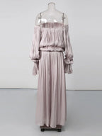 Salyxen Off Shoulder Split Maxi Dress Flowering Girl