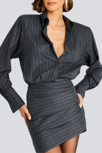 Ochre Stripe Mini Shirt Dress Flowering Girl