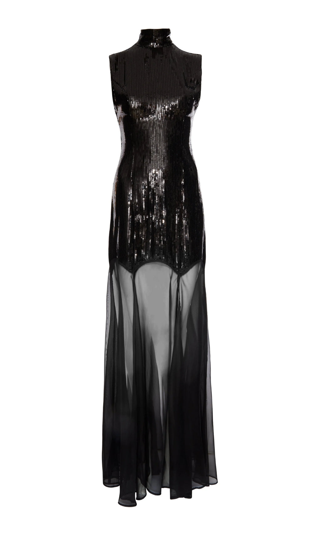 Eliana Black Sequin Mesh Maxi Dress Flowering Girl