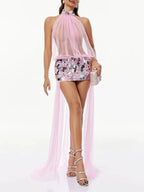 Genet Halterneck Tulle Acrylic Dress Flowering Girl