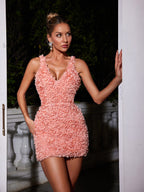 Fidelio V Neck Flower Mini Dress Flowering Girl