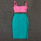 Bandage Bodycon Dress Set Flowering Girl
