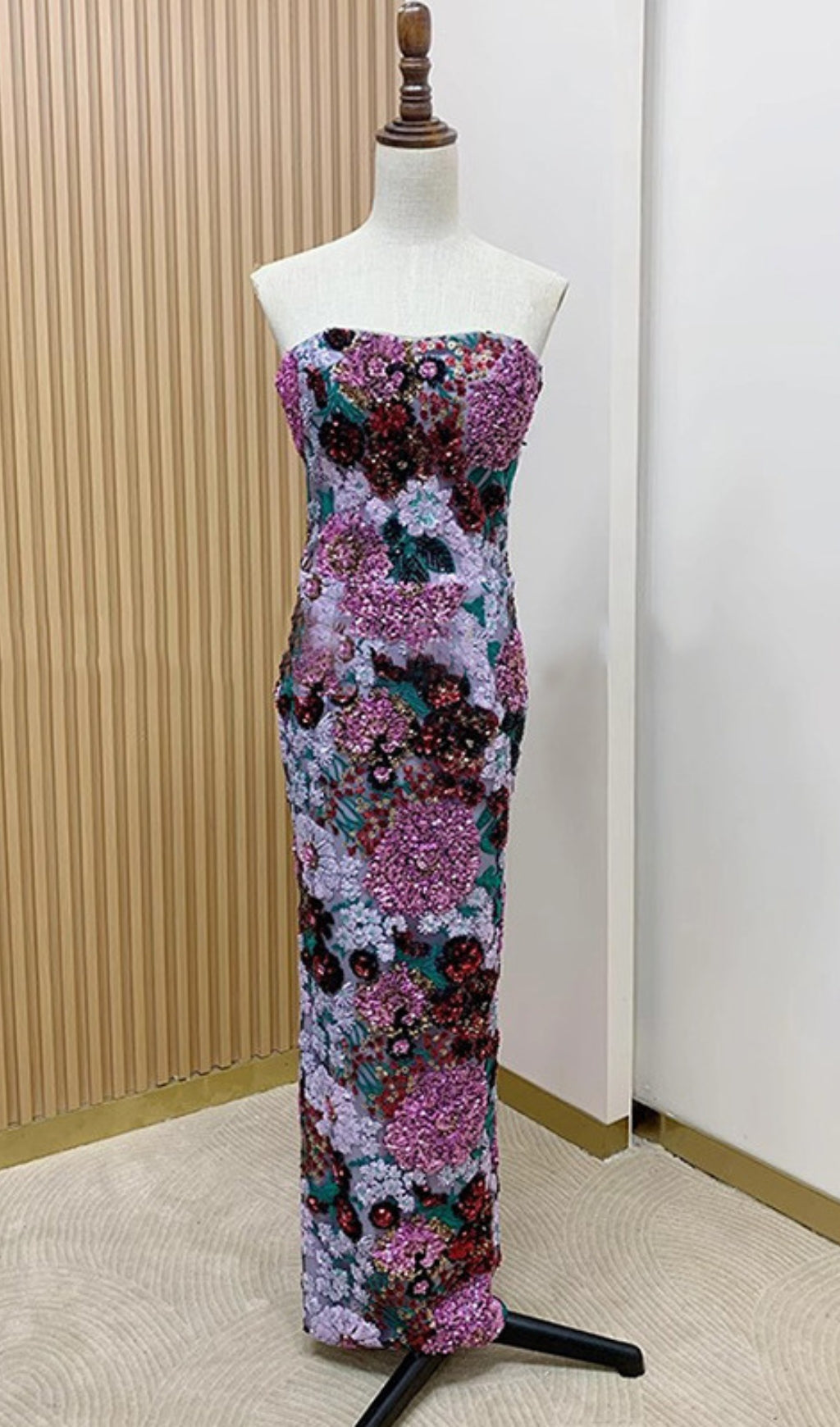 Anke Floral Sequin Maxi Dress Flowering Girl